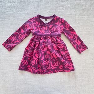 Tea Collection Purple Wrap Dress EUC 12-18mo